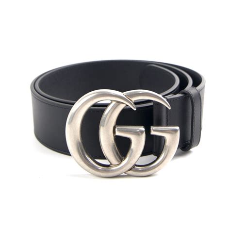 gucci belt black silver buckle|Gucci belt silver buckle men's.